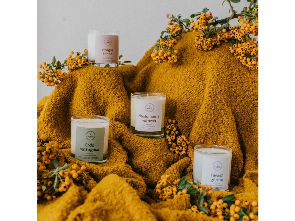 Erdő suttogása - Kézműves szójagyertya mentás-fahéjas illatvarázzsal